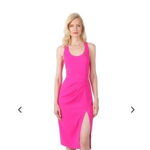 Jay Godfrey Encore Midi Dress - Neon Fuchsia